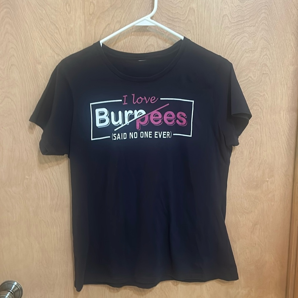 Size large cotton T-shirt.
